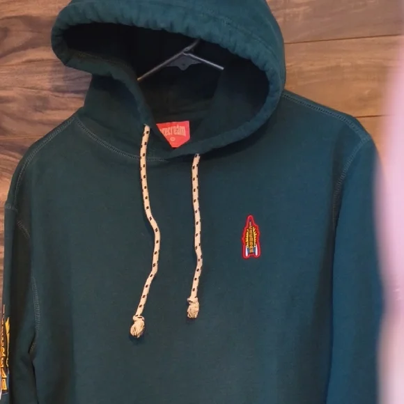 ICECREAM Billionaire Boys Club Teal Rocket Pullover Hoodie Y2K Streetwear - Picture 2 of 12